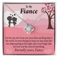 thumbnail image 1 of To My Fiancee  We Are Like Two Ships Passing In The Night Infinity Knot Necklace Message Card, 1 of 17
