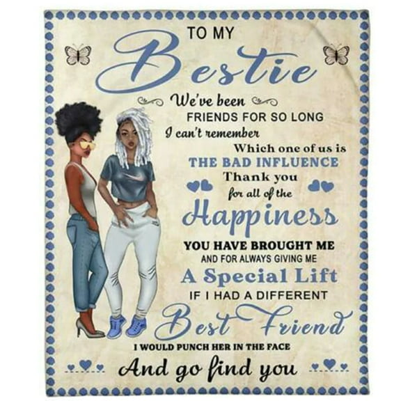 To My Friend Fleece Blanket I Can't Remember Which One Of Us Is The Bad Influence, Sister, Friend,, 30x40in Fleece Blanket