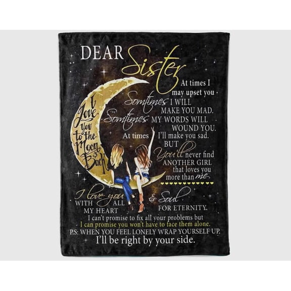 To My Friend Love You To The Moon And Back Fleece Blanket Sister Birthday Gift Friend Her Gift, 30x40in Fleece Blanket