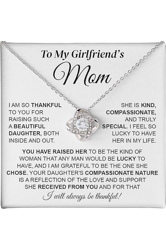 To My Future Mother In Law Necklace with Message Card and Gift Box, Sentimental Birthday Christmas Gifts for Boyfriend's Mom, Jewelry Gift for Women