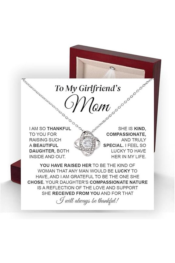 To My Future Mother In Law Necklace with Message Card and Gift Box, Sentimental Birthday Christmas Gifts for Boyfriend's Mom, Jewelry Gift for Women