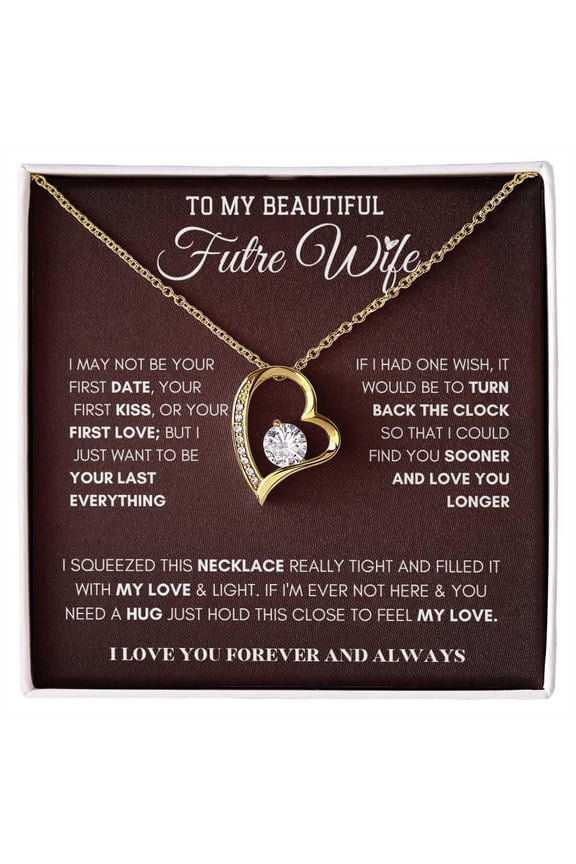 To My Future Wife Dainty Necklace, Valentine’s Day Romantic Gift, Bride-to-Be Jewelry, Anniversary Birthday Present for Her