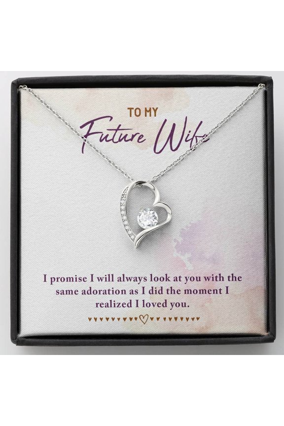 To My Future Wife Forever Love Necklace (White Gold Finish), Gold Forever Love Necklace