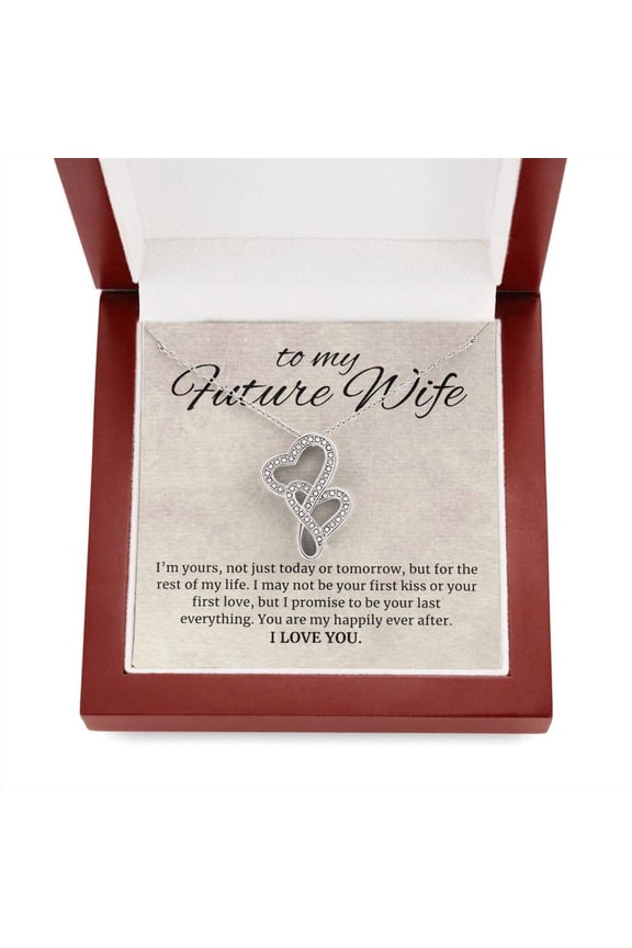 To My Future Wife Gift, I'm Yours, Heart to Heart Pendant Necklace