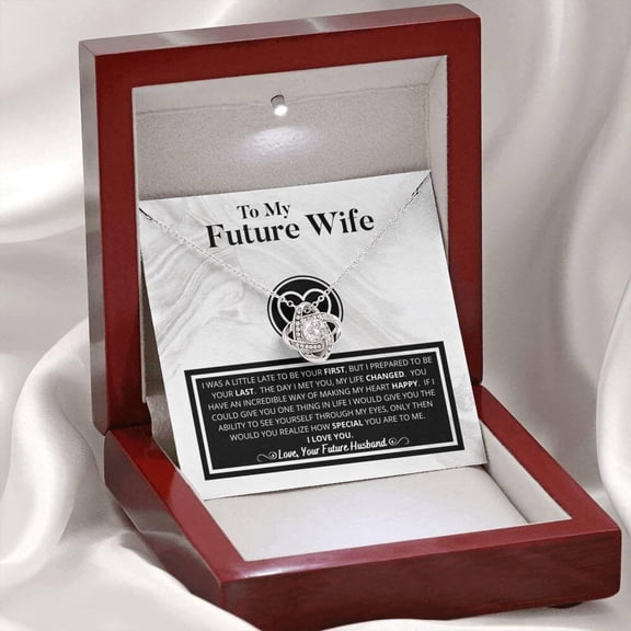 To My Future Wife Necklace - Fiancee Birthday Gift, Bride to Be Gift, Romantic Jewelry with Meaningful Message Card Inside