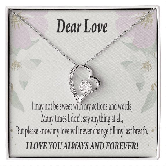 To My Girlfriend Always and Forever Forever Necklace w Message Card