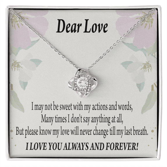 To My Girlfriend Always and Forever Infinity Knot Necklace Message Card