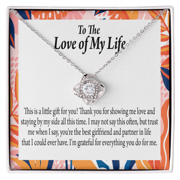 To My Girlfriend Best Girl Infinity Knot Necklace Message Card
