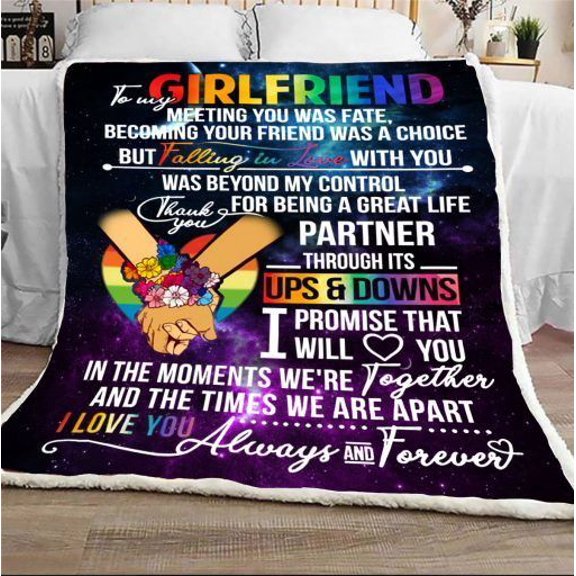 To My Girlfriend Falling In Love With You Was Beyond My Control Valentine Blanket Birthday Gift Home Decor Bedding Couch, 50x60in Fleece Blanket