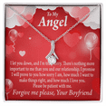 thumbnail image 1 of To My Girlfriend Forgive Me Alluring Ribbon Necklace Message Card, 1 of 20