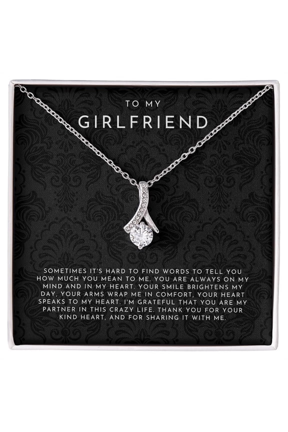 To My Girlfriend Girlfriend Necklace A Meaningful Necklace Perfect For Anniversaries Birthdays Valentine Version 444, White Alluring Necklace