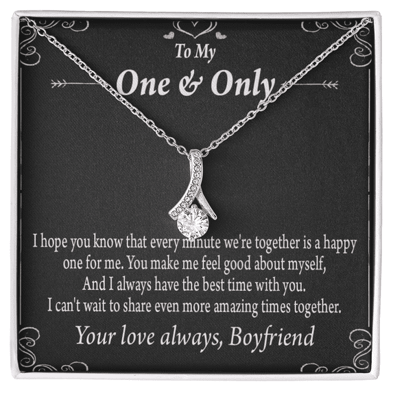 To My Girlfriend Girlfriend To More Amazing Times Together Alluring Ribbon Necklace Message Card