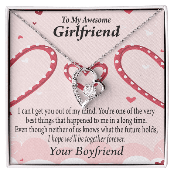 To My Girlfriend Girlfriend We'll Be Together Forever Forever Necklace w Message Card