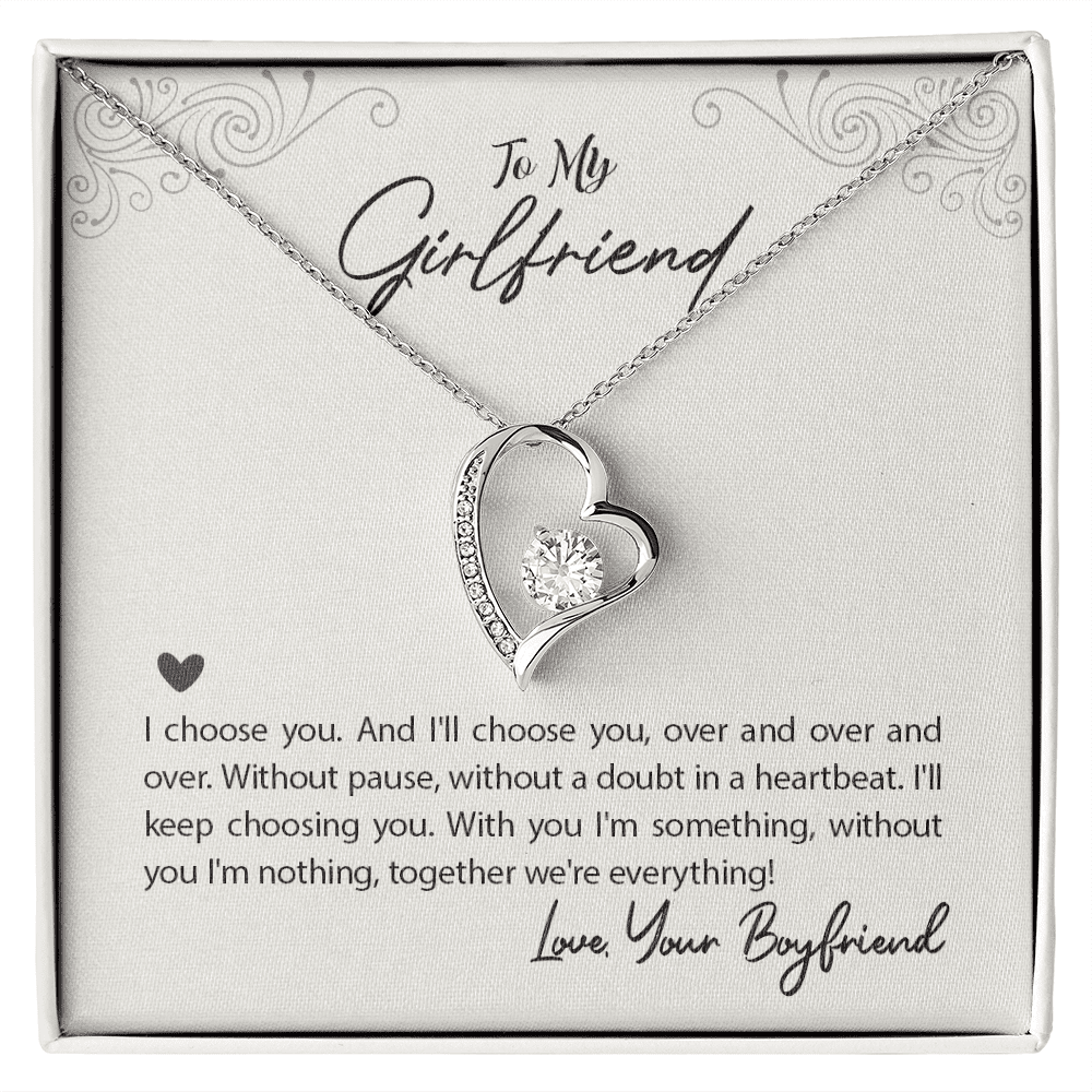 Gfdecide To My Girlfriend I Choose You Forever Necklace w Message Card - Walmart.com