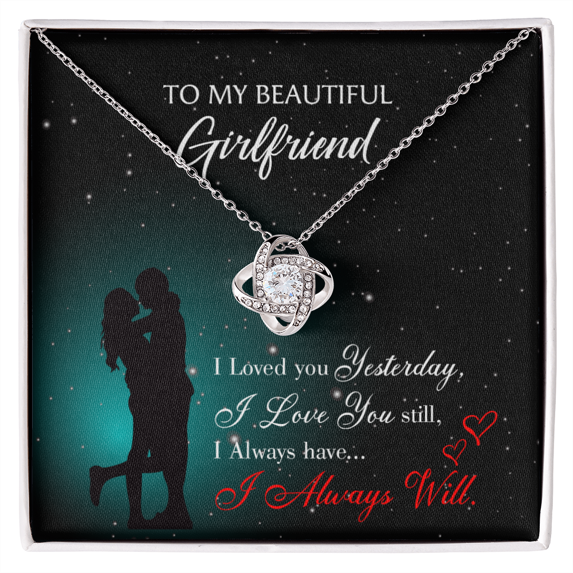 To My Girlfriend I Love You Forever Infinity Knot Necklace Message Card