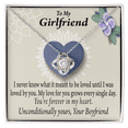 thumbnail image 1 of To My Girlfriend I Love You More Every Day Infinity Knot Necklace Message Card, 1 of 17