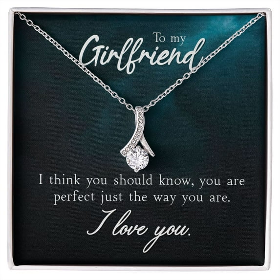 To My Girlfriend I Think You Should Know Alluring Ribbon Necklace Message Card