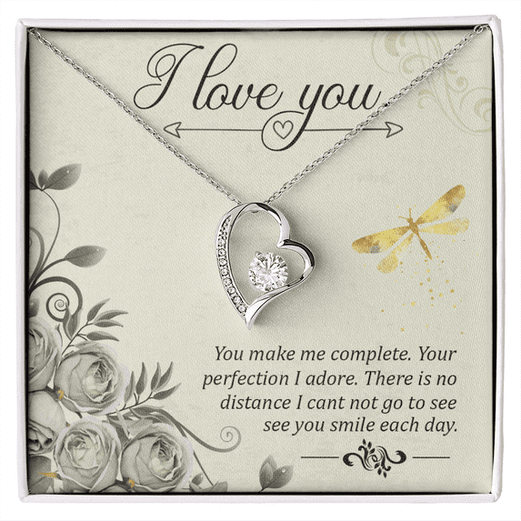 To My Girlfriend I love you Forever Necklace w Message Card