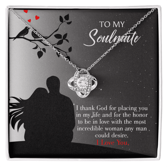 To My Girlfriend Incredible Woman Infinity Knot Necklace Message Card