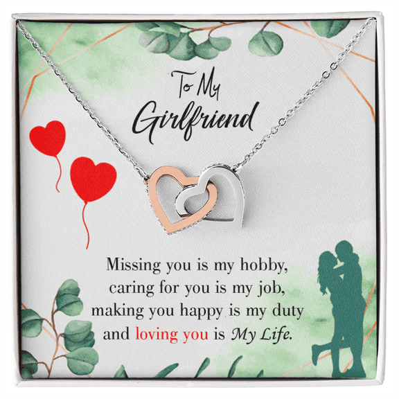 To My Girlfriend Missing You is my Hobby Inseparable Necklace