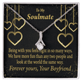 thumbnail image 1 of To My Girlfriend More Fun With You Alluring Ribbon Necklace Message Card, 1 of 20