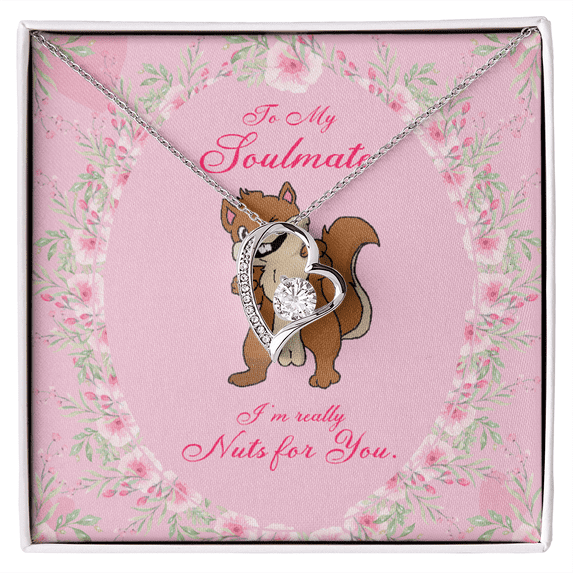 To My Girlfriend Nuts For You Forever Necklace w Message Card