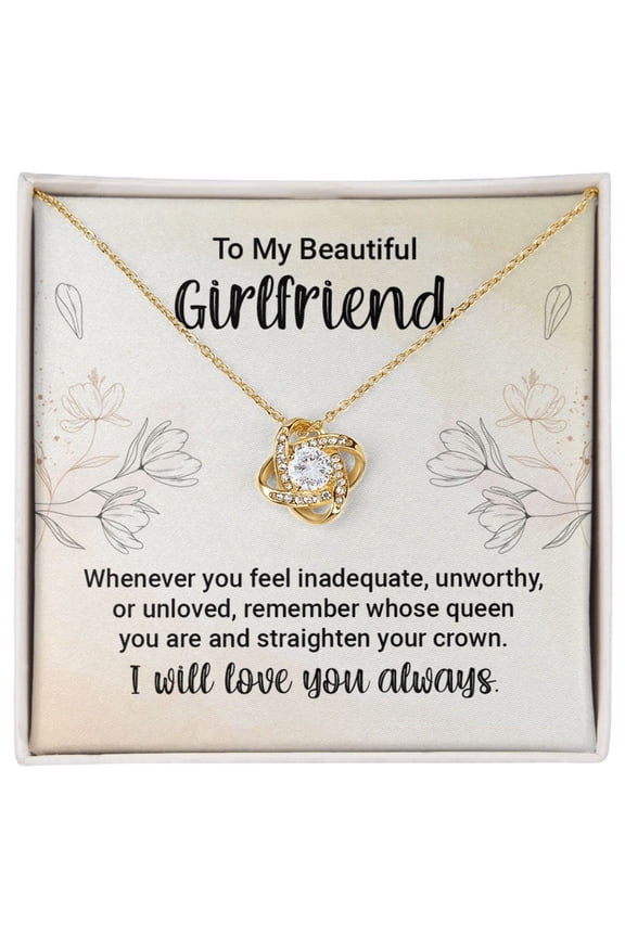 To My Girlfriend, Straighten Your Crown Love Knot Necklace | To Girlfriend