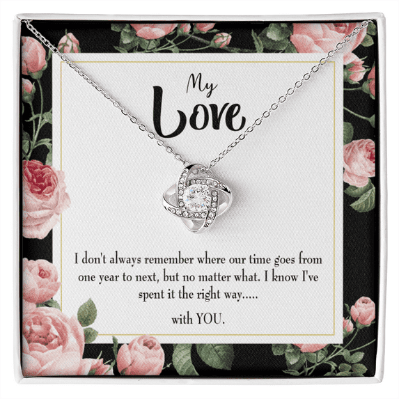 To My Girlfriend With You Infinity Knot Necklace Message Card