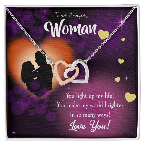 To My Girlfriend You Light Up My Life Purple Inseparable Necklace