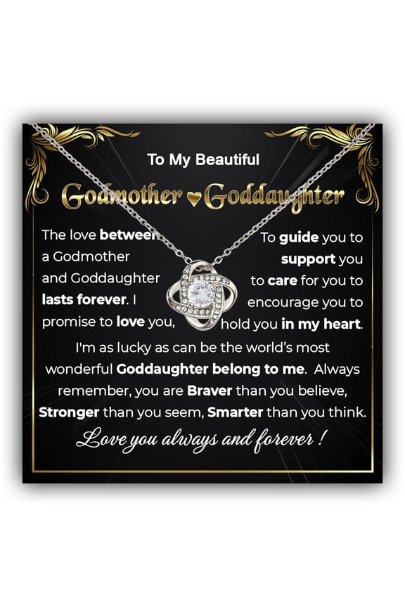 To My Goddaughter Necklace From Godmother - Birthday And Goddaughter #1152, White Love Knot Necklace