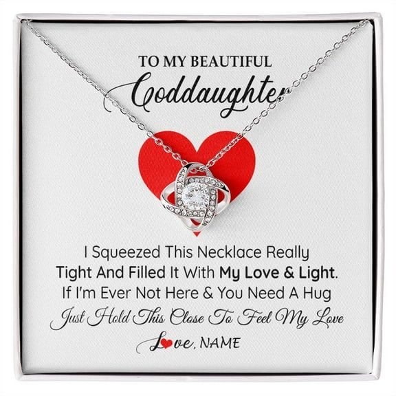 To My Goddaughter Necklace From Godmother Godfather I Squeezed This Necklace Goddaughter Birthday Christmas Customized Gift Box Message Card