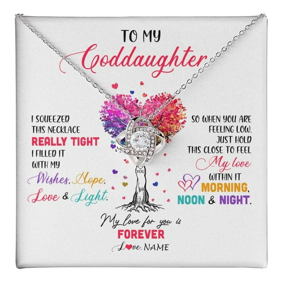 To My Goddaughter Necklace From Godmother Uncle I Squeezed This Necklace Goddaughter Birthday Christmas Customized Gift Box Message Card
