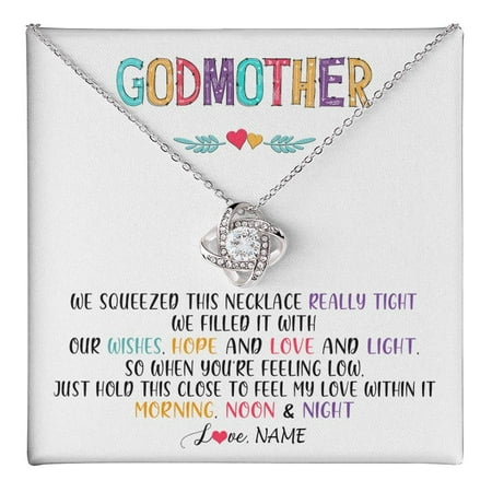 To My Godmother Necklace From Niece We Squeezed This Necklace Godmother Birthday Mothers Day Christmas Customized Gift Box Message Card