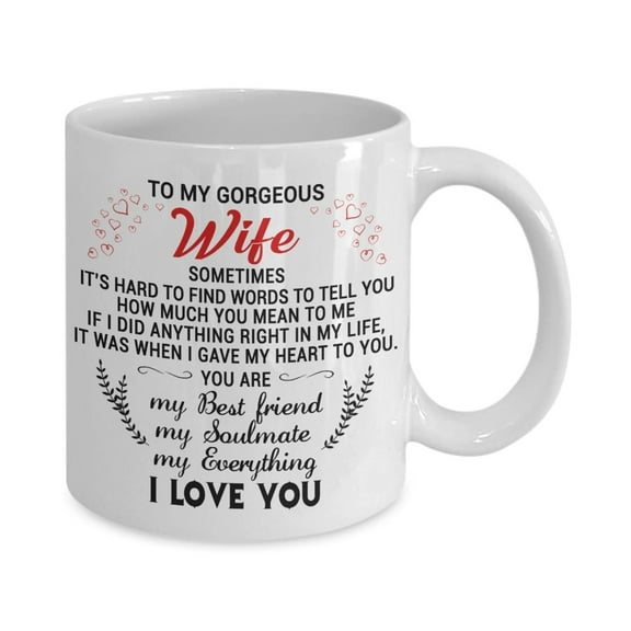To My Gorgeous Wife Coffee Mug Gift From Husband I Love You My Soulmate Cup