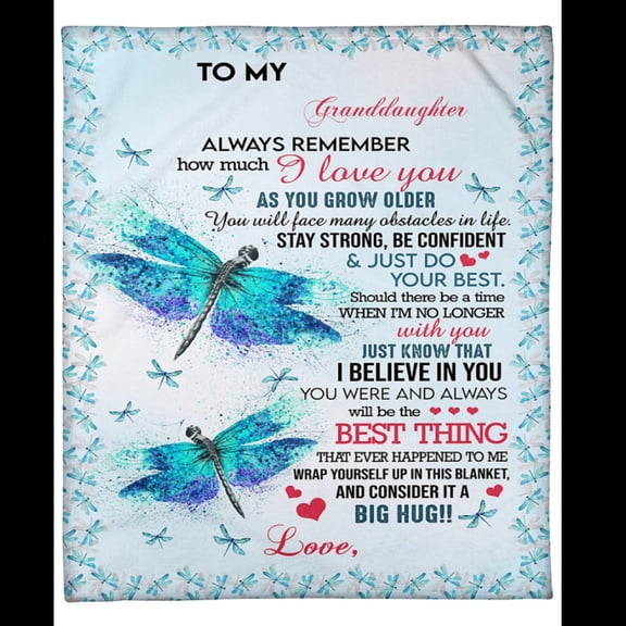 To My Granddaughter As You Grow Older You Will Face Many Obstacles In Life Fleece Blanket Family,, 50x60in Fleece Blanket