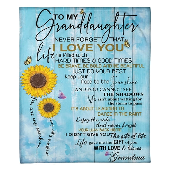 To My Granddaughter Be Brave Be Bold Fleece Blanket Family Gift Home Decor Bedding Couch Sofa Soft And Comfy Cozy, 50x60in Fleece Blanket