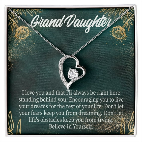 To My Granddaughter Believe in Yourself Forever Necklace w Message Card