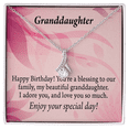 thumbnail image 1 of To My Granddaughter Birthday Granddaughter Alluring Ribbon Necklace Message Card, 1 of 20