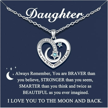 To My Granddaughter/Daughter/Niece A Gift Necklace For Valentine's Day, Christmas, or Birthdays Love You to the Moon and Back