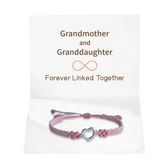 To My Granddaughter Forever Linked Bracelet with Card, Natural Stone Beaded Adjustable Bracelet Jewelry Gift for Women