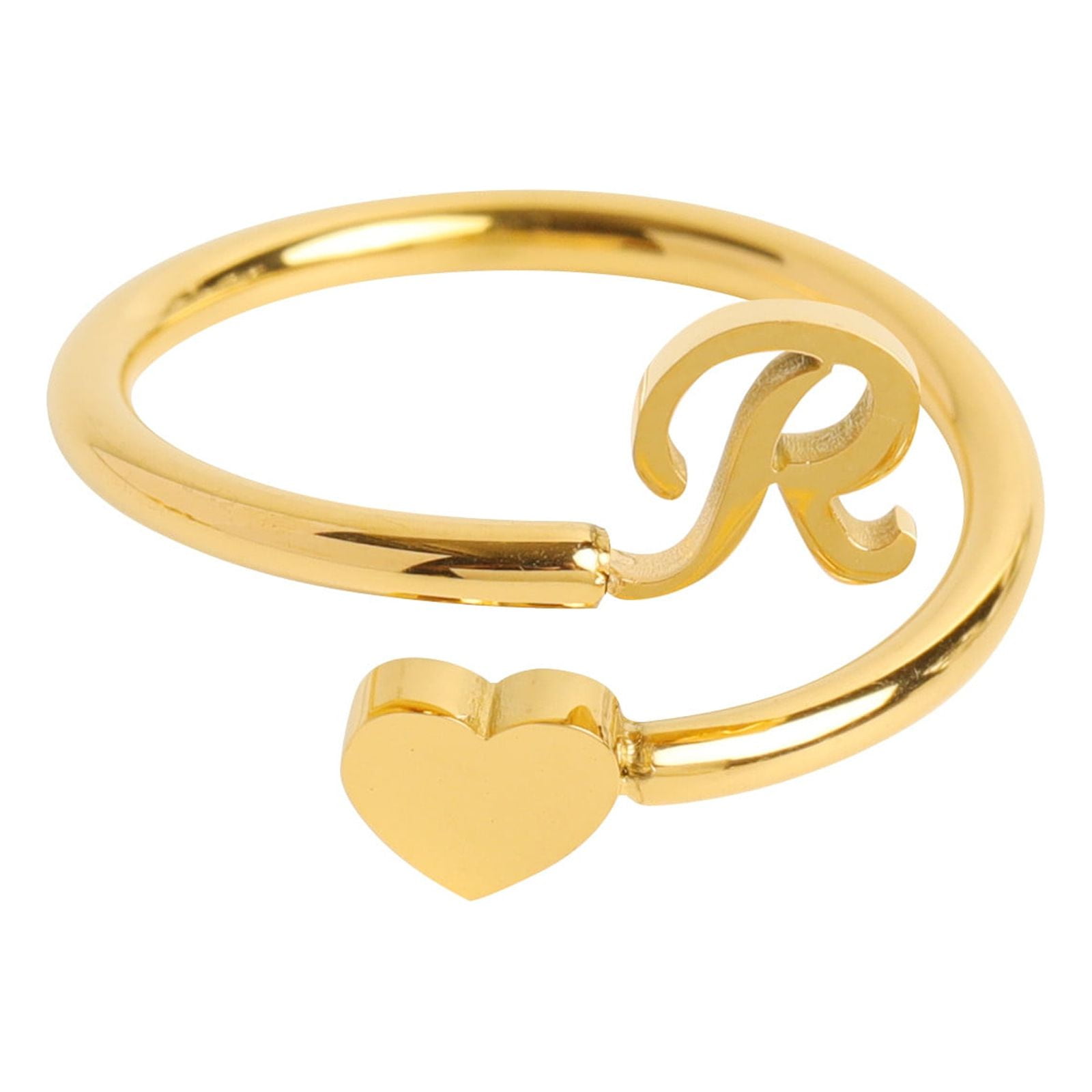 Initial Heart Rings To My Granddaughter Initial Heart Ring Fashion Jewelry for Her Elegant ...