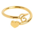 thumbnail image 1 of To My Granddaughter Initial Heart Ring Fashion Jewelry for Her Elegant Letter Charm, 1 of 9