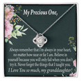 thumbnail image 1 of To My Granddaughter Inspirational Message From Grandma Infinity Knot Necklace Message Card, 1 of 17