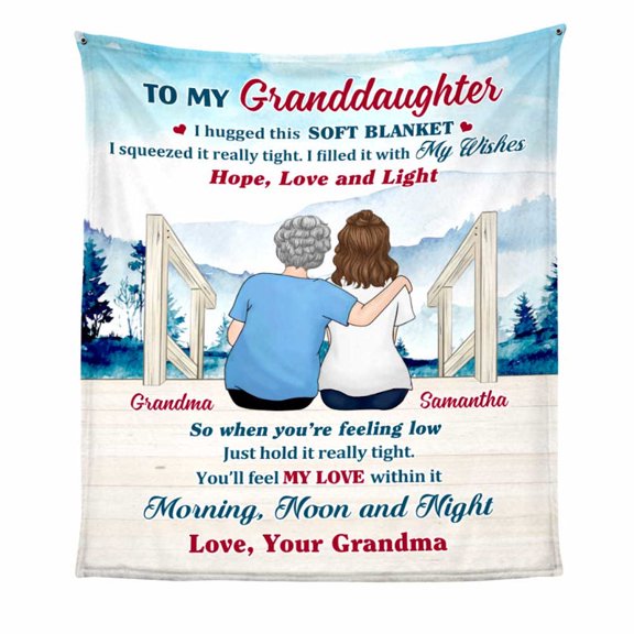 To My Granddaughter Lake View Scenery Hug This Fleece Blanket, 40x50in Fleece Blanket