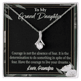 thumbnail image 1 of To My Granddaughter Live Your Dreams Alluring Ribbon Necklace Message Card, 1 of 20