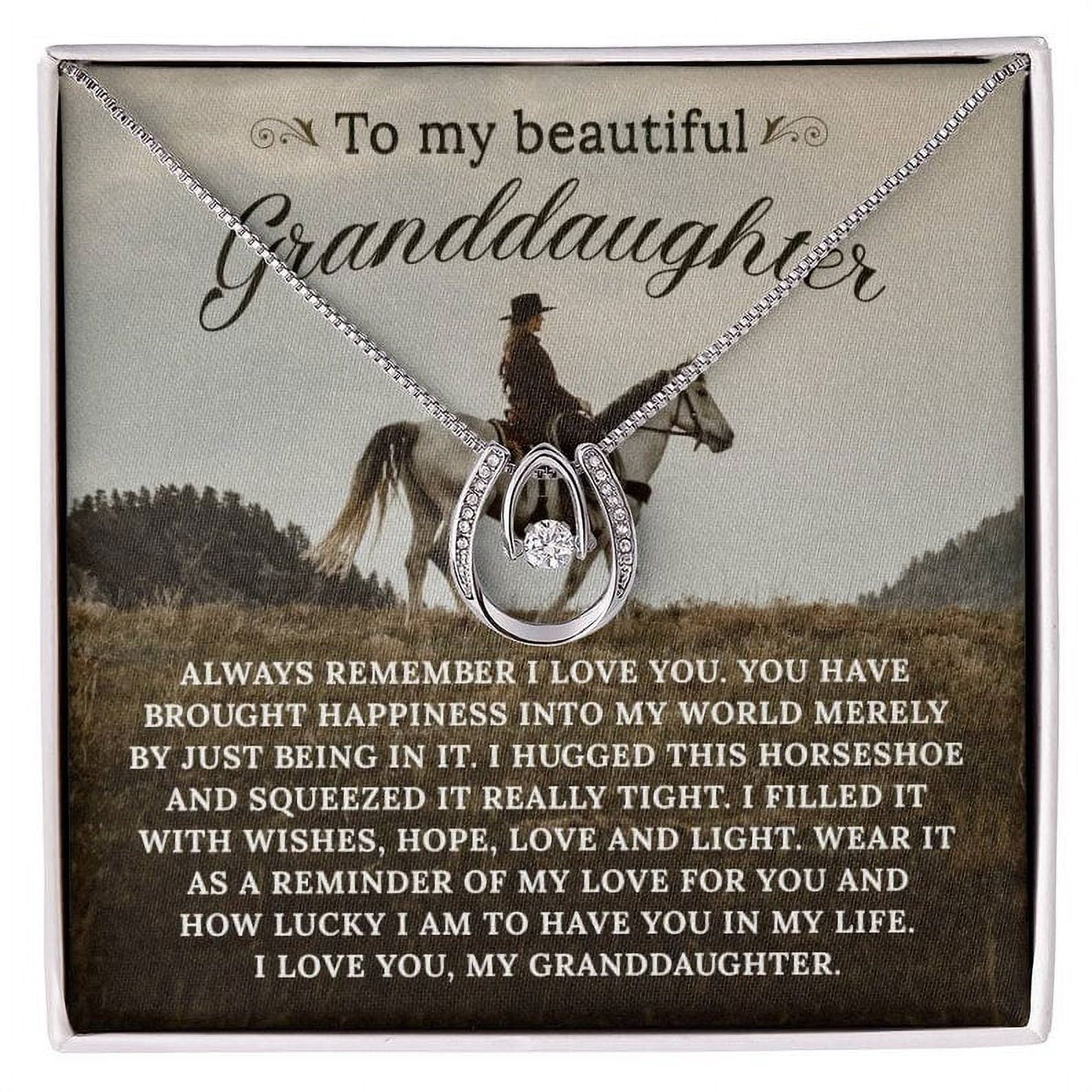 "To Our Granddaughter" Necklace - Gift From Grandma & Grandpa, Birthday, Christmas, Graduation With Card