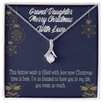 thumbnail image 1 of To My Granddaughter Merry Christmas Granddaughter Alluring Ribbon Necklace Message Card, 1 of 20