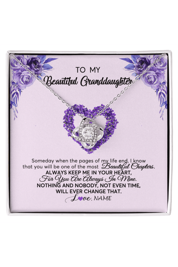 To My Granddaughter Necklace From Grandma Flower Always Keep Me In Your Heart Granddaughter Birthday Customized Gift Box Message Card
