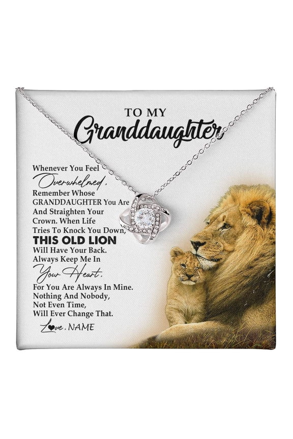 To My Granddaughter Necklace From Grandpa Whenever You Fell Overwhelmed Lion Granddaughter Birthday Christmas Customized Gift Box Message Card