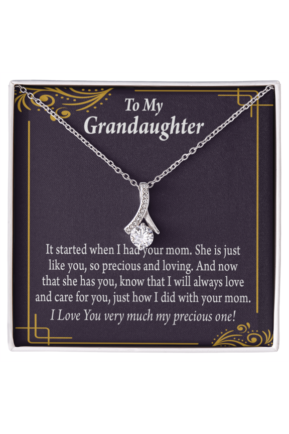 To My Granddaughter To Granddaughter From Grandma Generations Alluring Ribbon Necklace Message Card